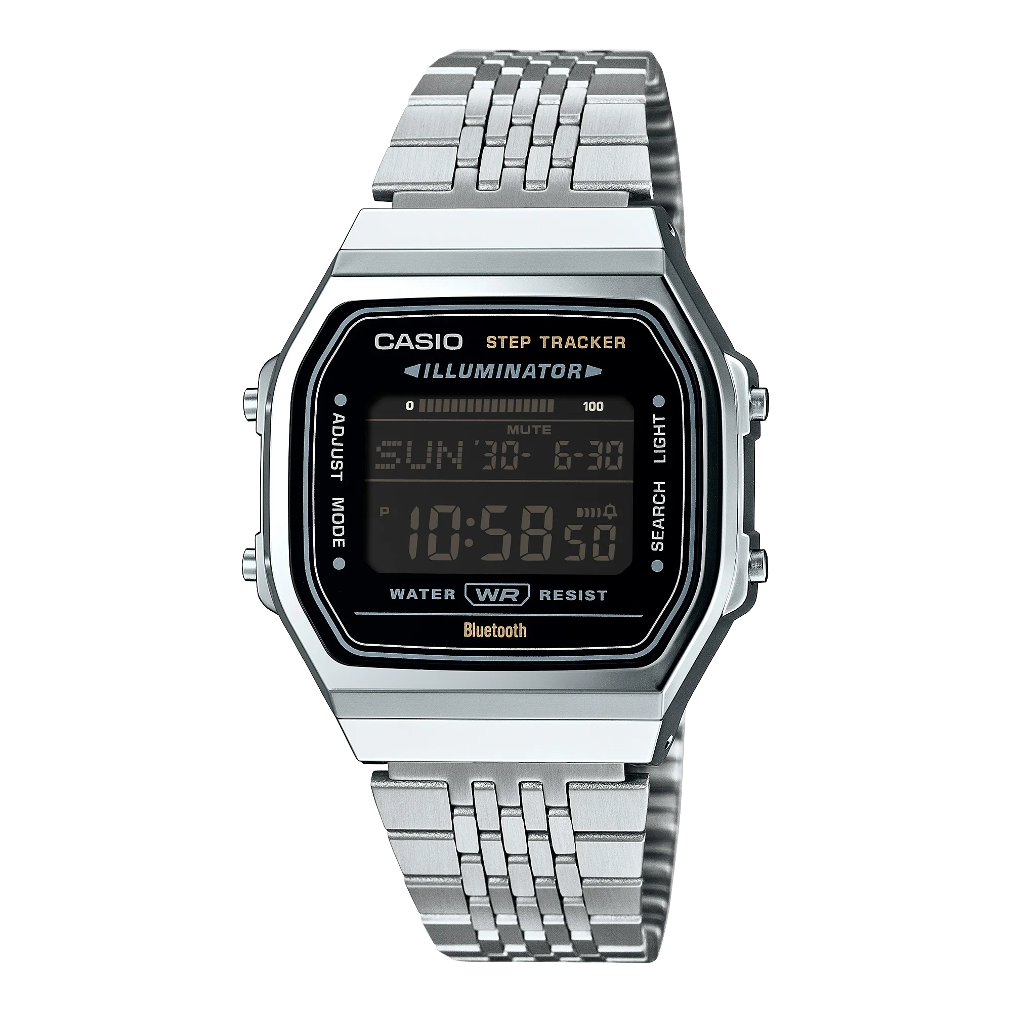 Casio Vintage Silver Stainless Steel Watch ABL100WE-1B