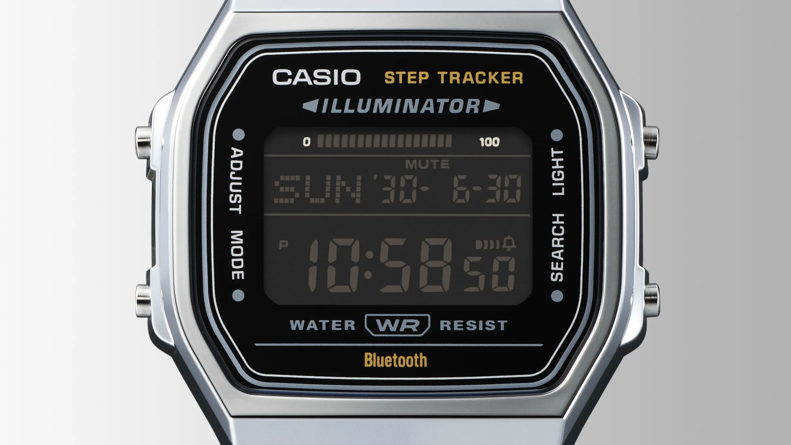 Casio Vintage Silver Stainless Steel Watch ABL100WE-1B