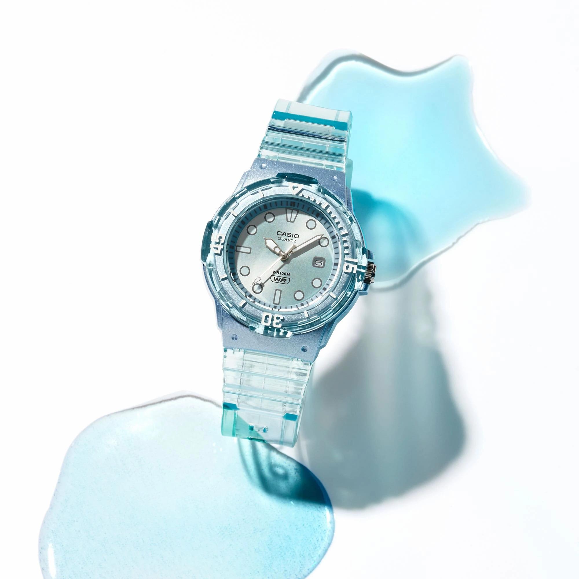 Casio Ana Transparent Resin Band Watch LRW200HS-2E