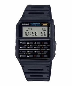 Casio Calculator Data Bank Black Resin Band Watch CA53W-1