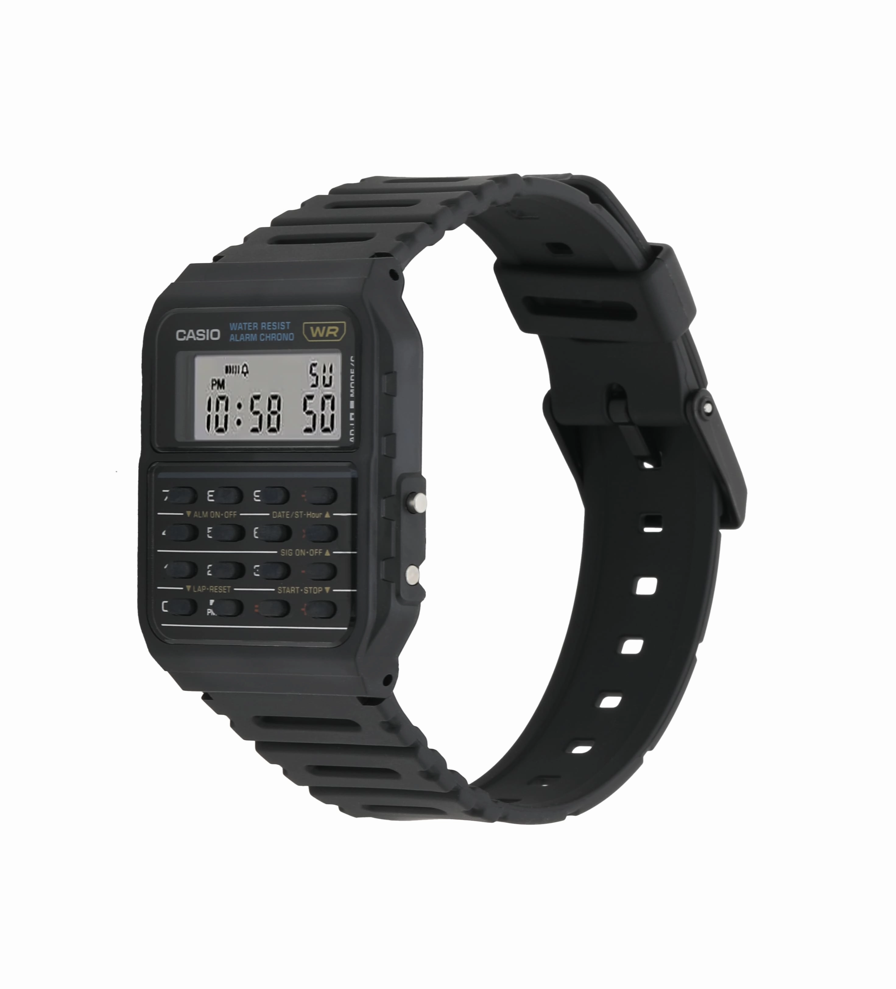 Casio Calculator Data Bank Black Resin Band Watch CA53W-1