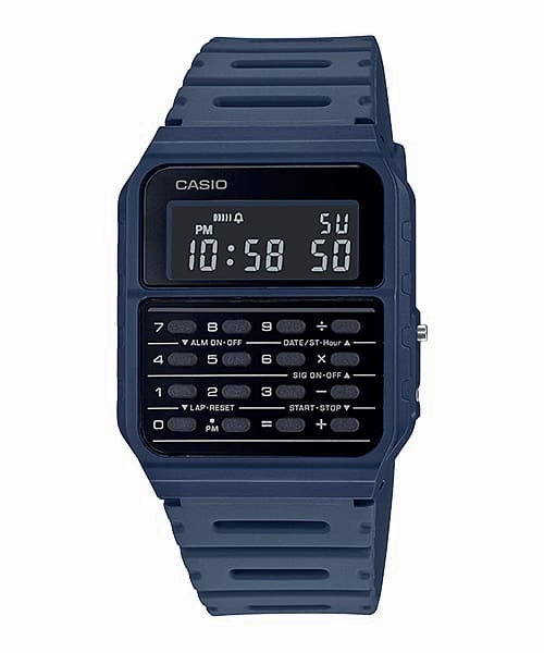 Casio Calculator Data Bank Blue Resin Band Watch CA53WF-2B