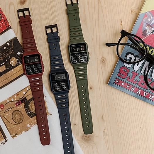 Casio Calculator Data Bank Green Resin Band Watch CA53WF-3B
