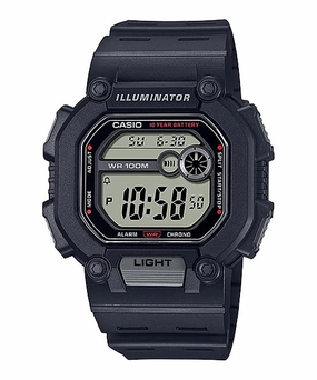 Casio Digital Grey Dial Black Resin Band Watch W737H-1A