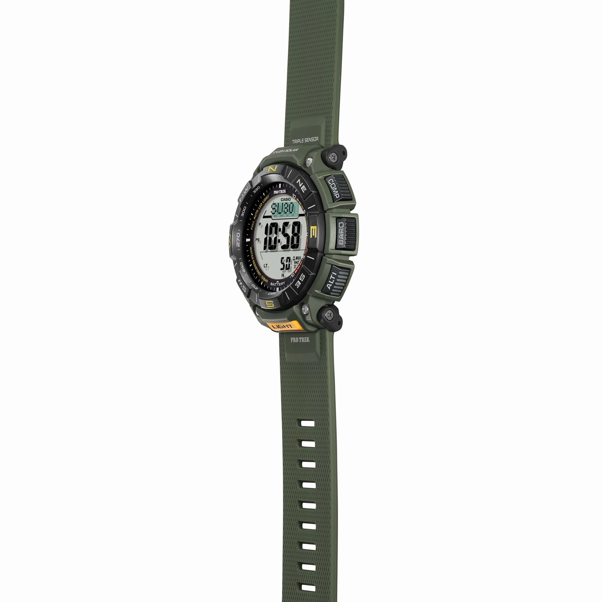 Casio Protrek Digital Solar Green Resin Band Watch PRG340-3D