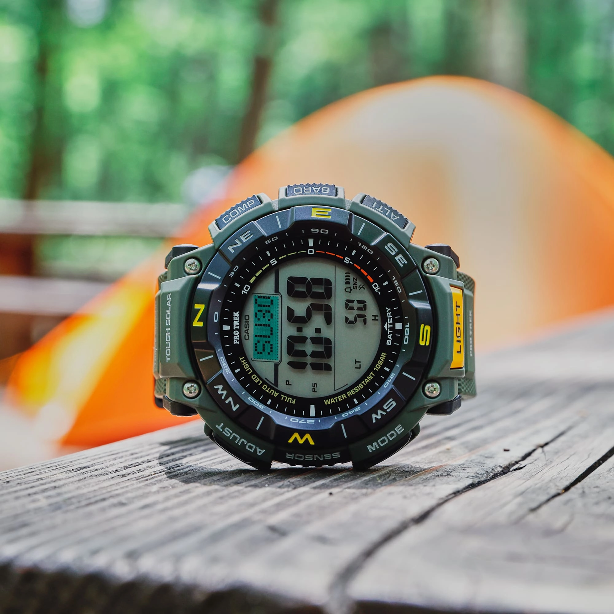 Casio Protrek Digital Solar Green Resin Band Watch PRG340-3D