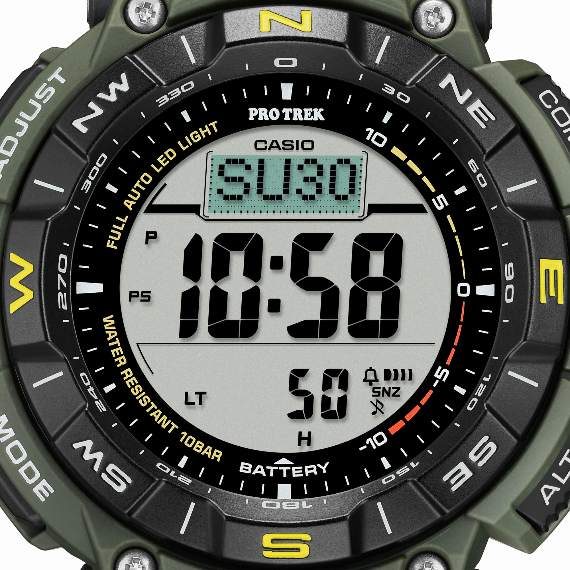 Casio Protrek Digital Solar Green Resin Band Watch PRG340-3D