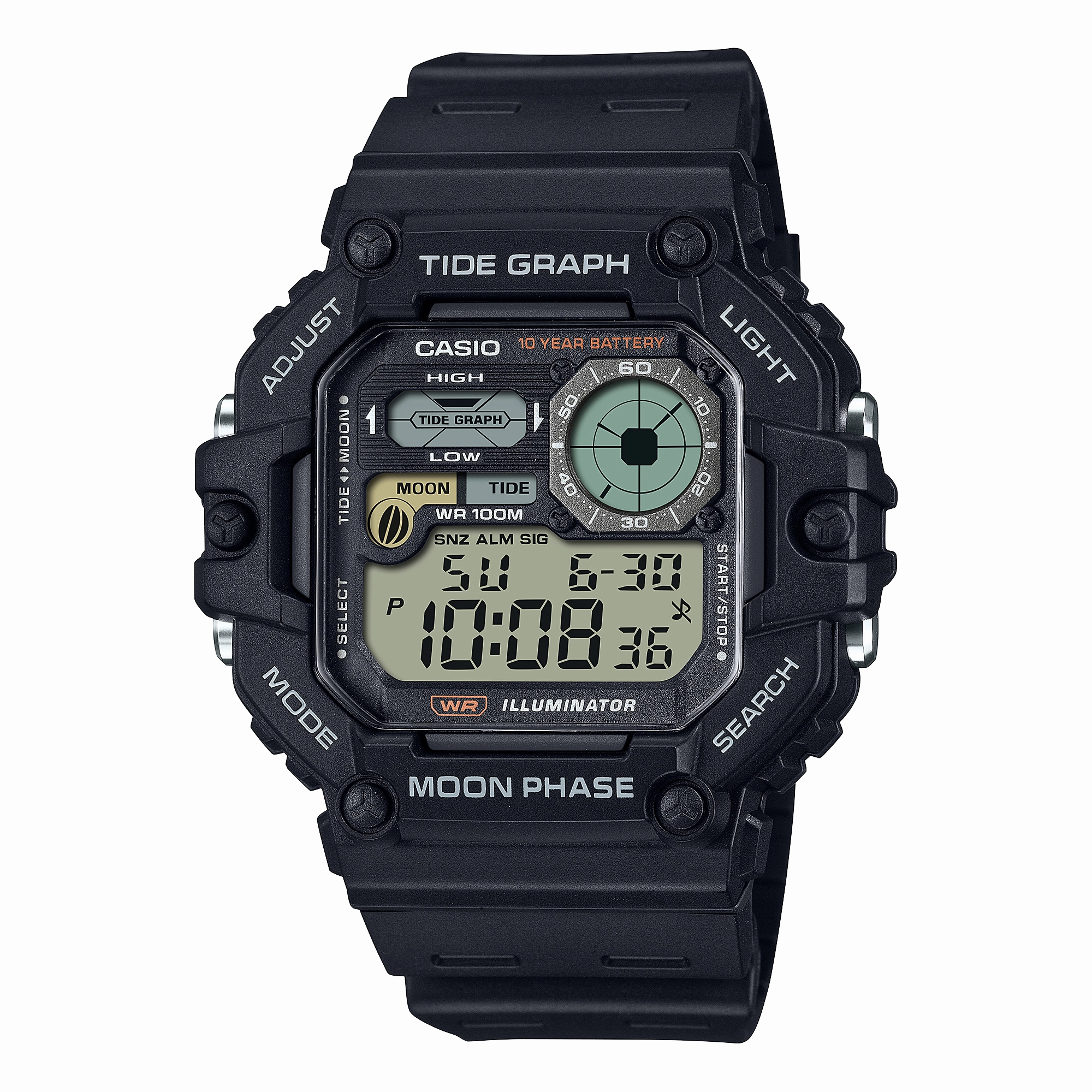 Casio Timeless Black Resin Band Watch with Precision Timekeeping WS1700H-1A