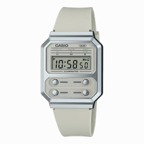 Casio Vintage Digital White Resin Band Watch A100WEF-8A