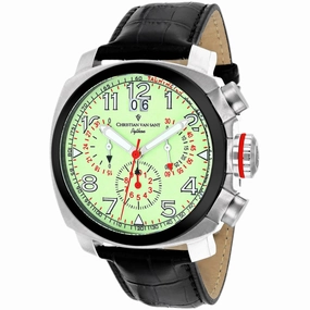 Christian Van Sant Men's Watch - Grand Python Quartz Black Leather Strap | CV3AU7