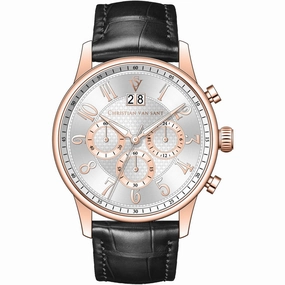 Christian Van Sant Men's Watch - Heritage Quartz Silver Dial Black Strap | CV3946