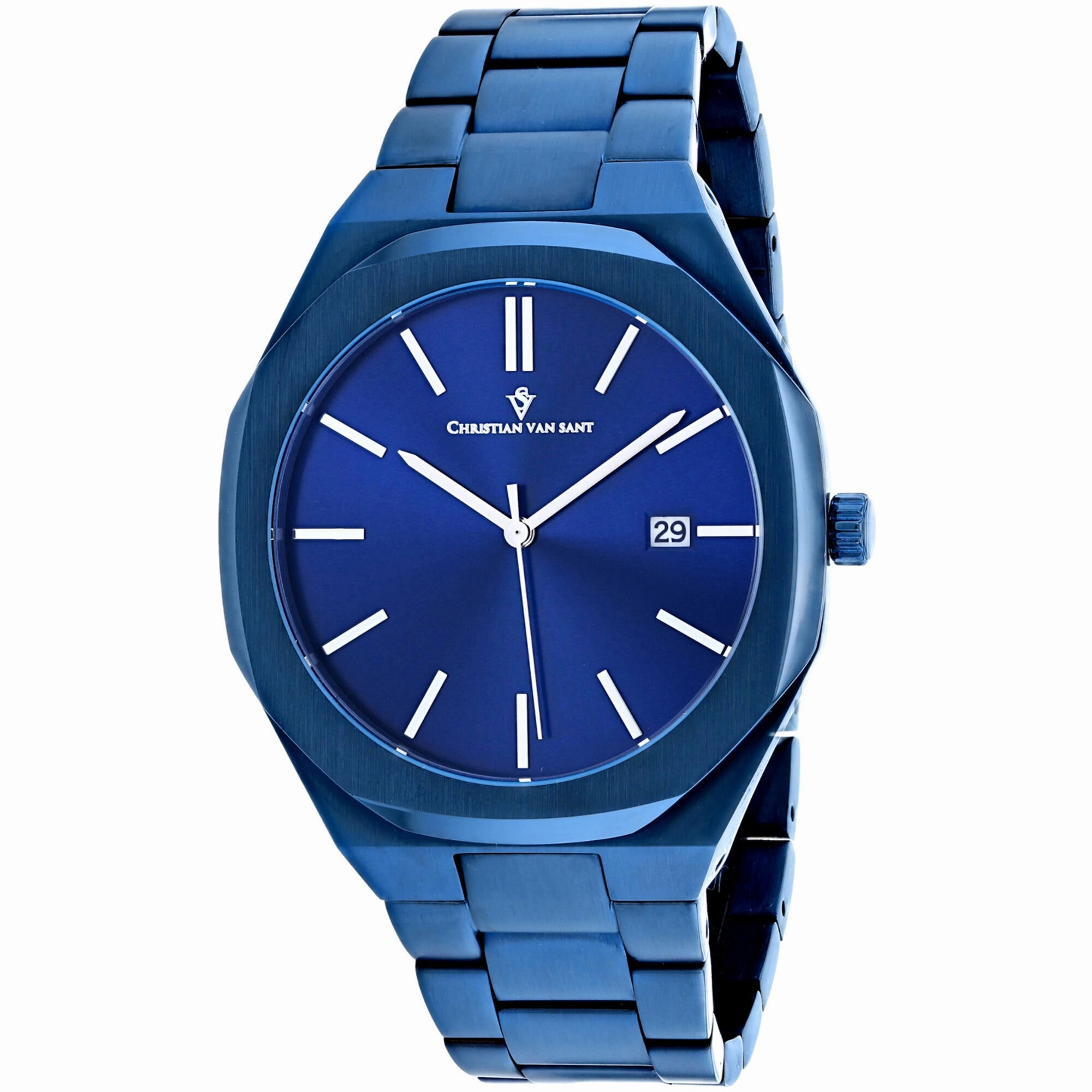 Christian Van Sant Men's Watch - Octavius Slim Quartz Blue Dial Bracelet | CV0526
