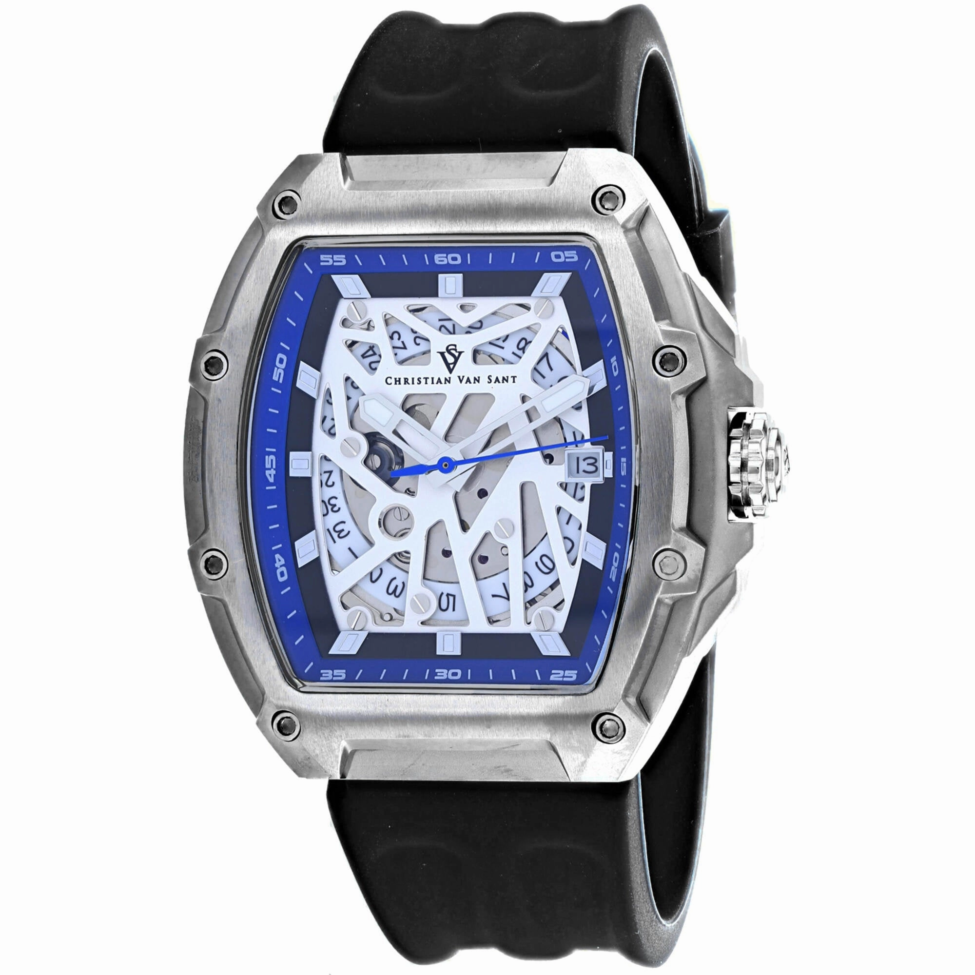 Christian Van Sant Men's Watch - Odyssey Automatic Black Rubber Strap | CV6191B