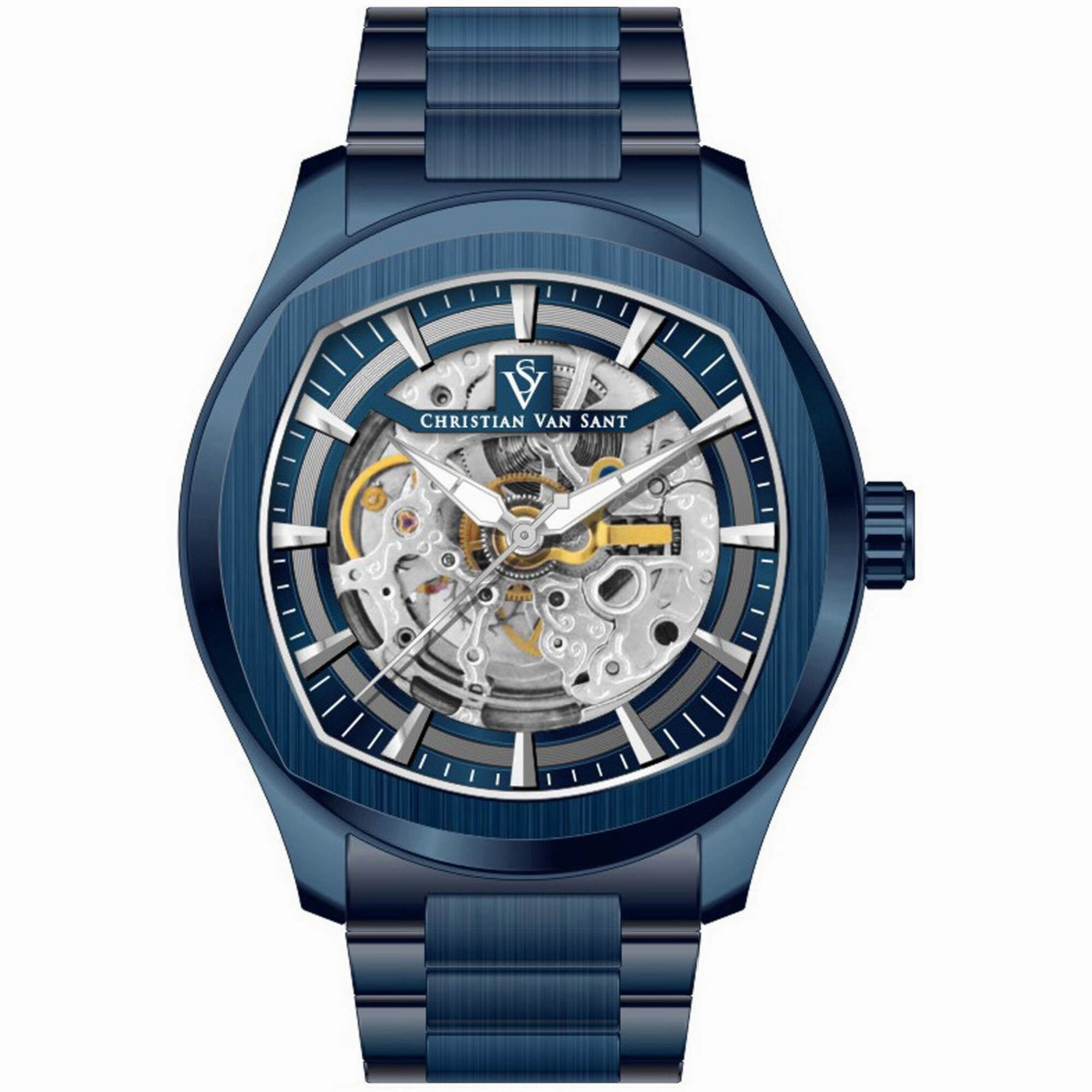 Christian Van Sant Men's Watch - Romeo Automatic Blue Dial Steel Bracelet | CV9511