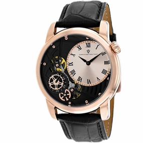 Christian Van Sant Men's Watch - Sprocket Auto-Quartz Black Leather Strap | CV1549