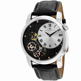 Christian Van Sant Men's Watch - Sprocket Auto-Quartz Black Leather Strap | CV1551