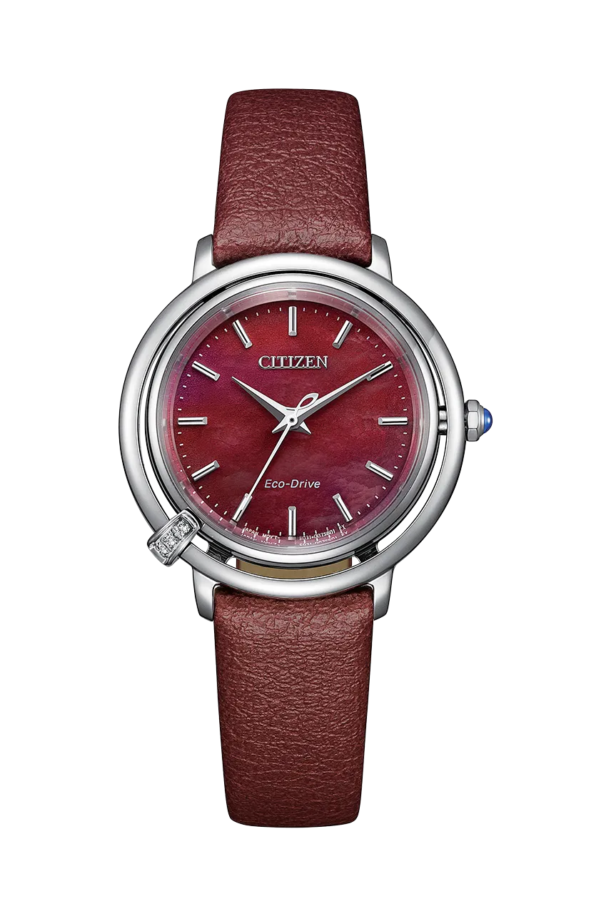 Citizen Eco-Drive Stainless Steel Red Dial Watch EM1090-78X