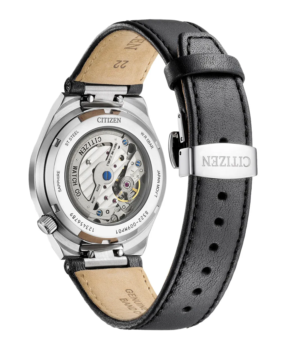 Citizen Tsuyosa Automatic Black Leather Strap Grey Dial Watch NK5010-01H