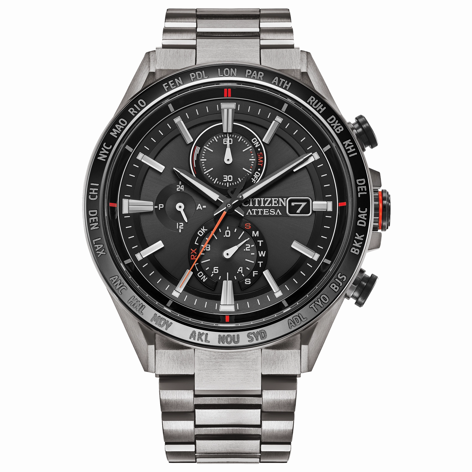 Citizen Attesa Radio Controlled Eco-Drive Titanium Watch AT8189-61E
