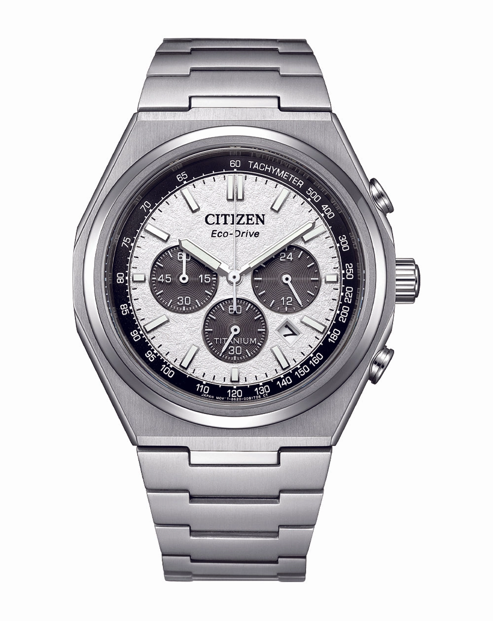 Citizen Eco-Drive Zenshin Chrono Teal Dial Stainless Steel Watch CA4610-85A