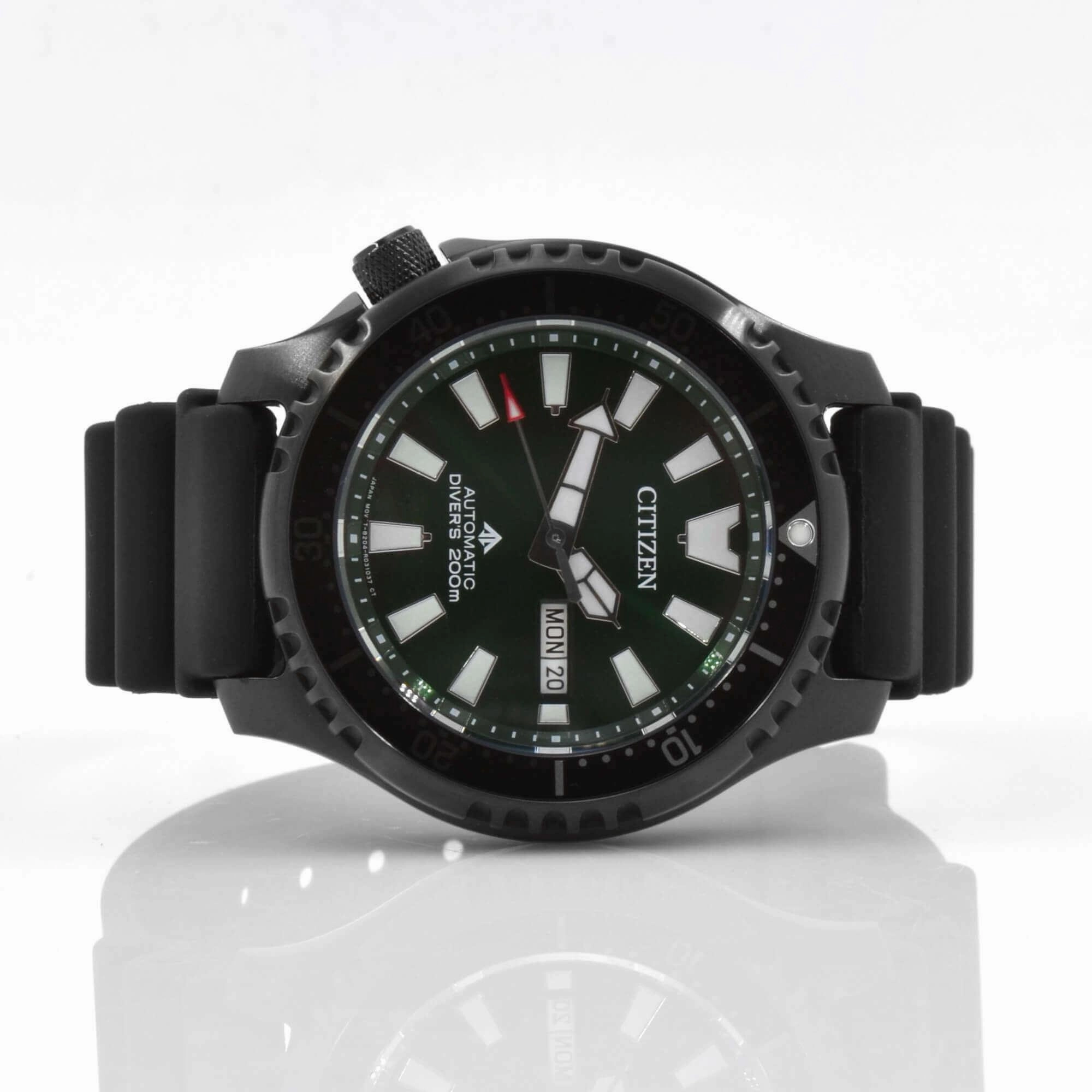 Citizen Men's Watch - Promaster Automatic Date Display Green Dial Strap | NY0155-07X