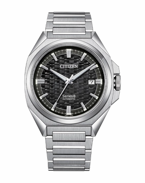 Citizen Series 8 Stainless Steel Black Dial Watch NB6050-51E