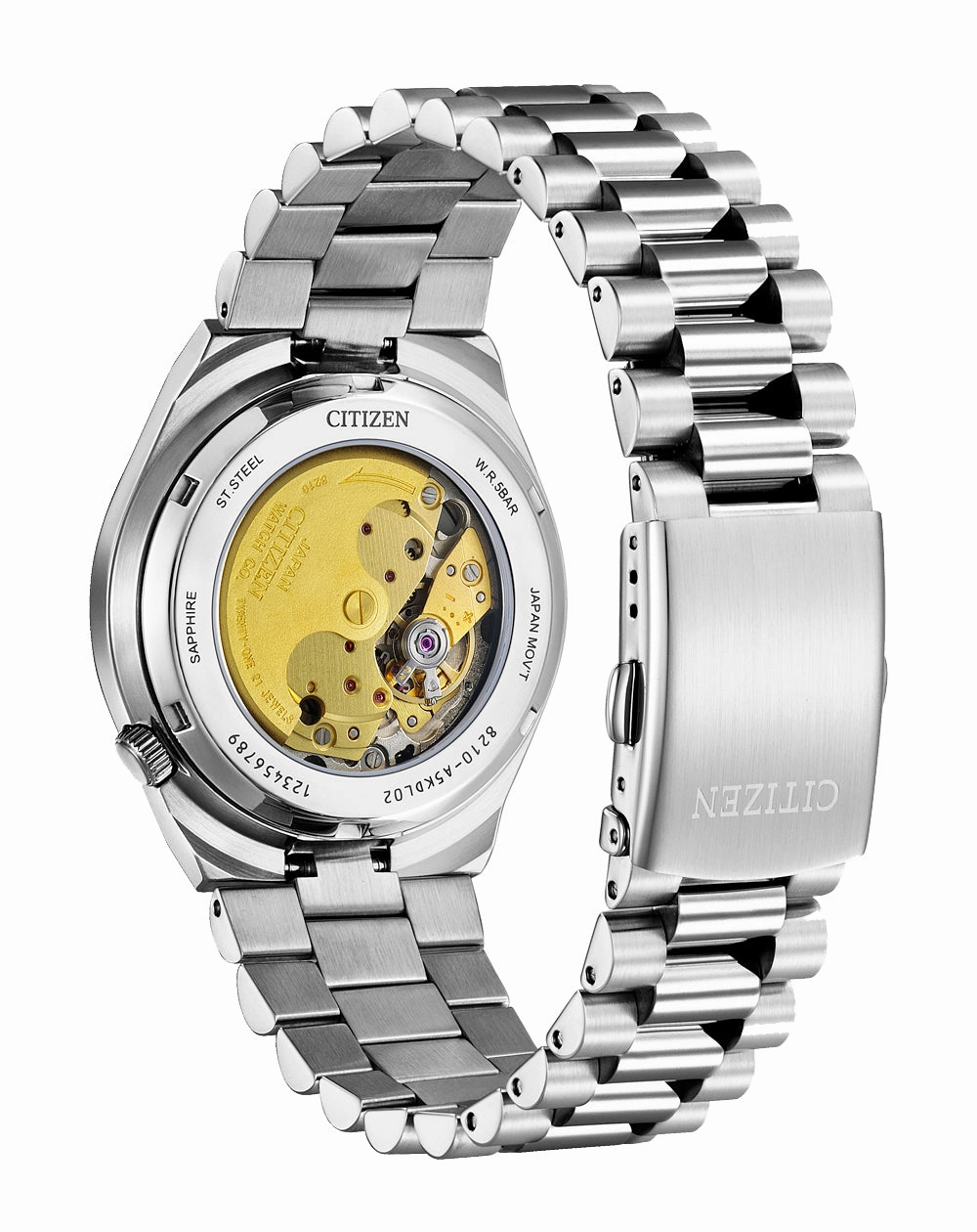 Citizen Tsuyosa Automatic Silver Stainless Steel Orange Dial Watch NJ0151-88Z