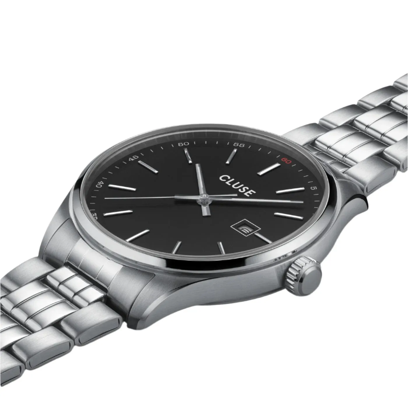 CLUSE Antheor Black Dial Silver Stainless Steel Link Watch CW20904