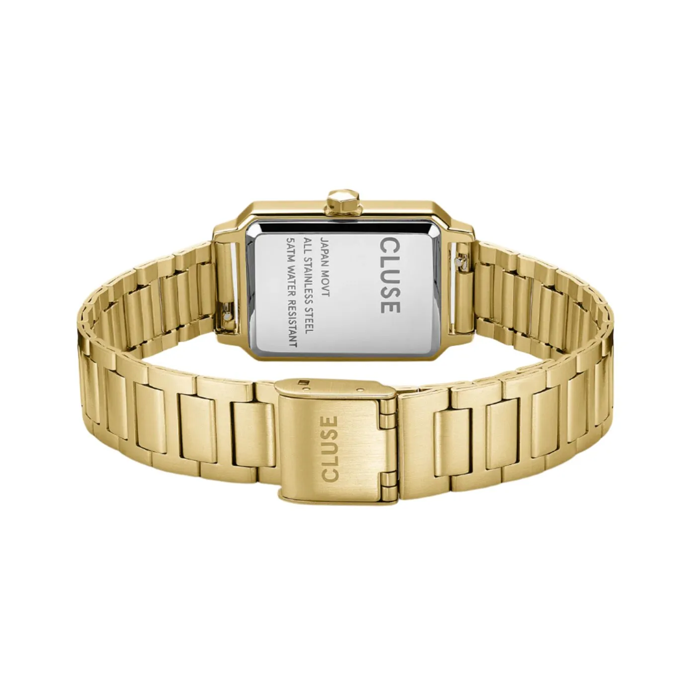 CLUSE Fluette Circular Textured Black Gold Link Watch CW11512