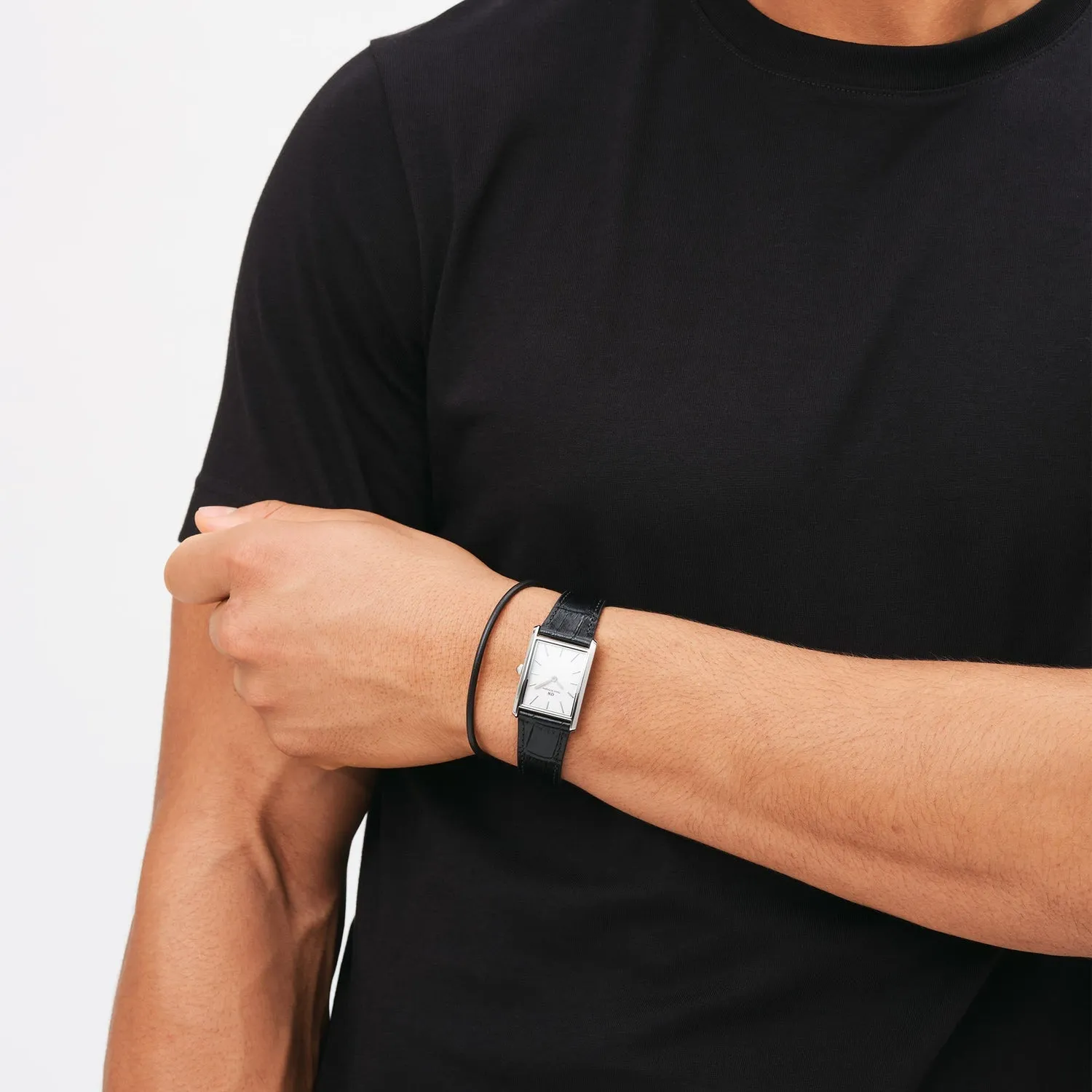 Daniel Wellington Bound Black Crocodile Silver Watch DW00100697