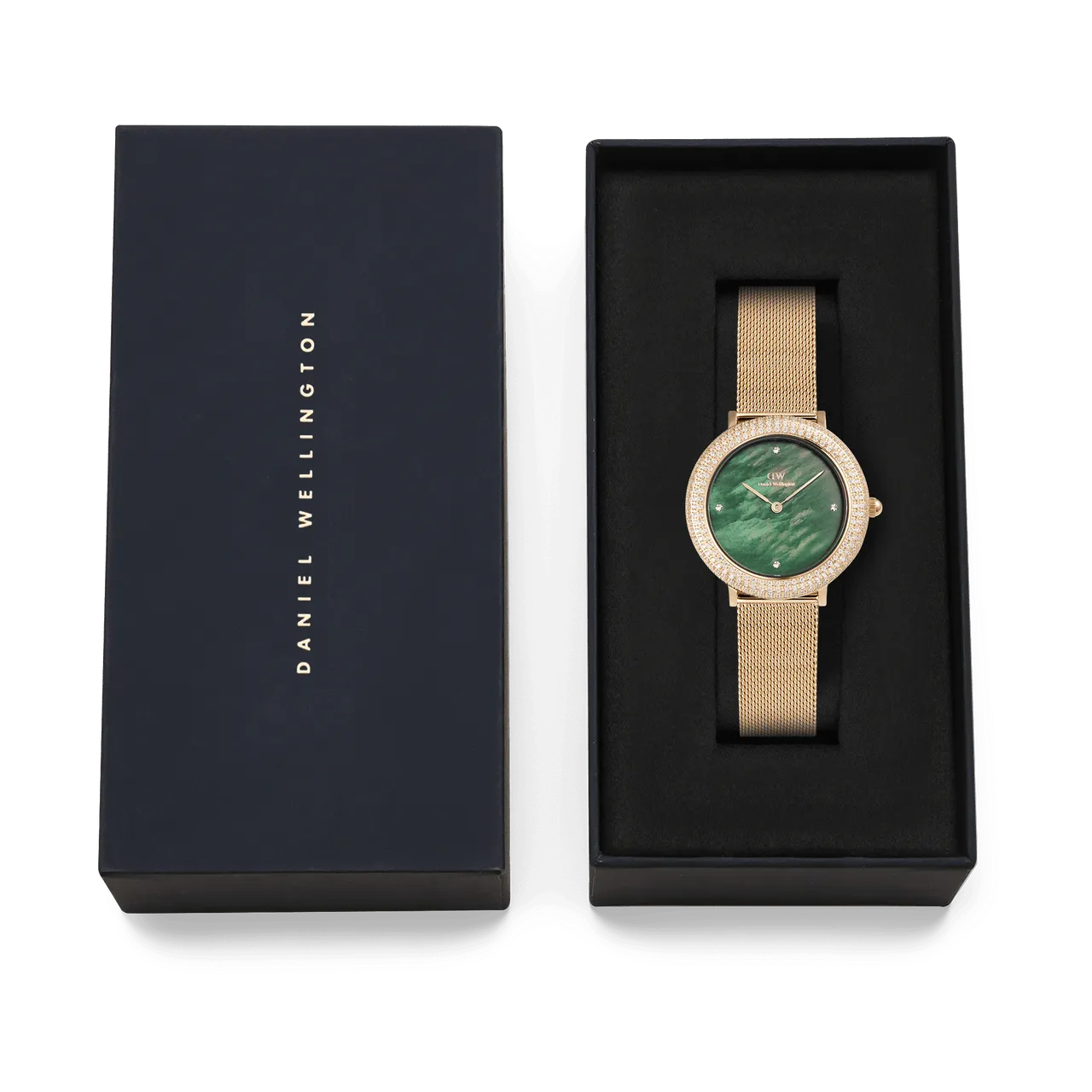 Daniel Wellington Crystalline Bezel Evergold Green Dial Watch DW00100824