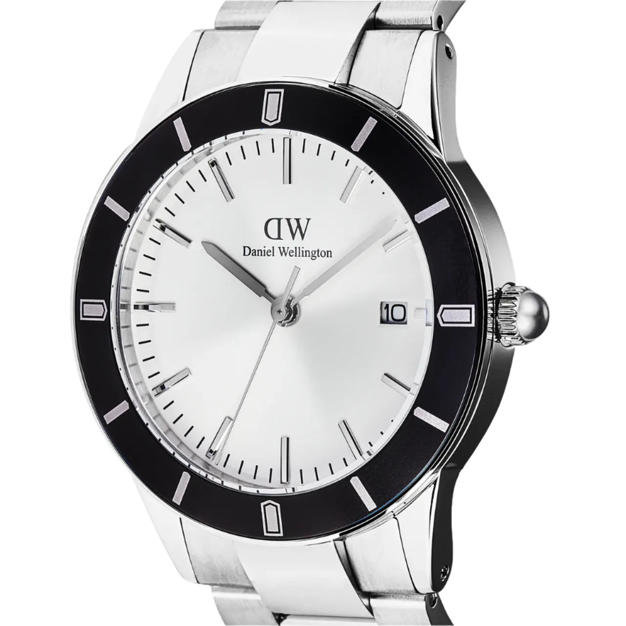 Daniel Wellington Iconic Paradigma Link Black Bezel White Dial Watch DW00100819