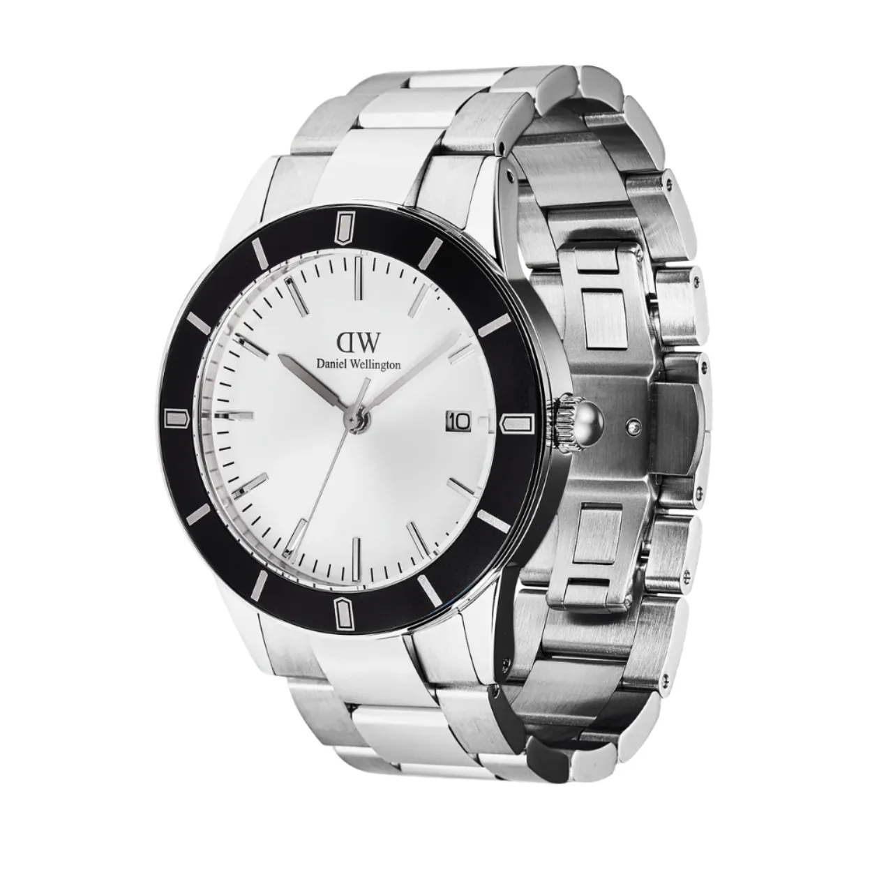Daniel Wellington Iconic Paradigma Link Black Bezel White Dial Watch DW00100819