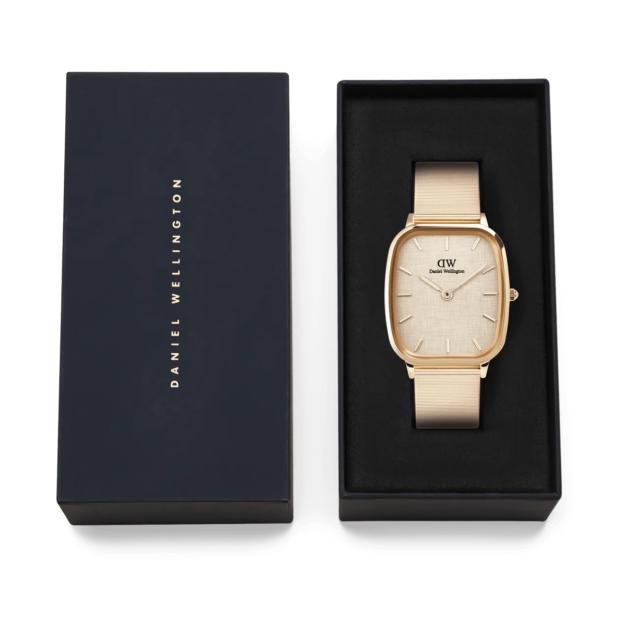Daniel Wellington Marlon Melrose Wire Vintage Linen Pattern Dial Watch DW00100815