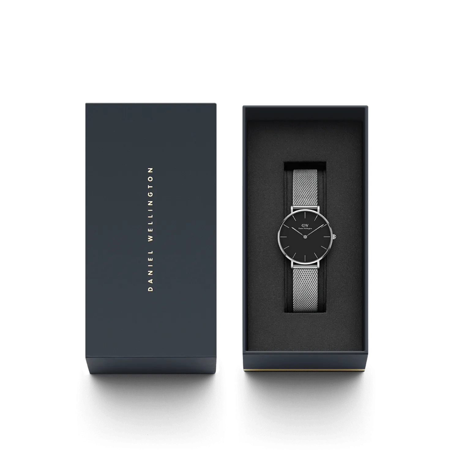 Daniel Wellington Petite 36mm Sterling Black Dial Watch DW00100304