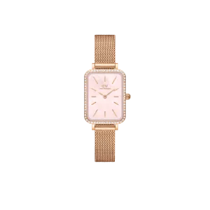 Daniel Wellington Quadro 20X26 Bezel Mesh Pink MOP Watch DW00100669