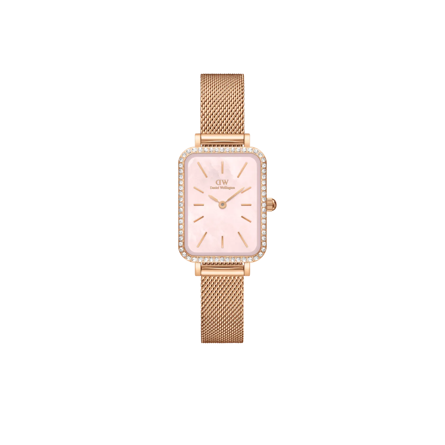 Daniel Wellington Quadro 20X26 Bezel Mesh Pink MOP Watch DW00100669