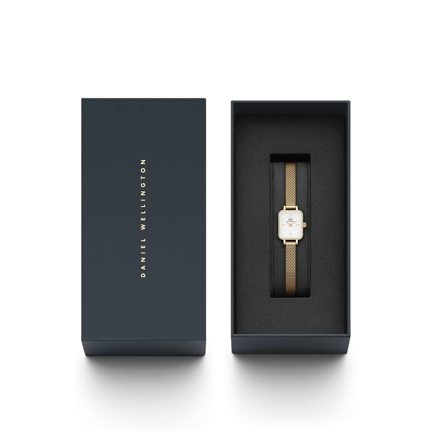 Daniel Wellington Quadro Mini Lumine Bezel Gold Watch DW00100730
