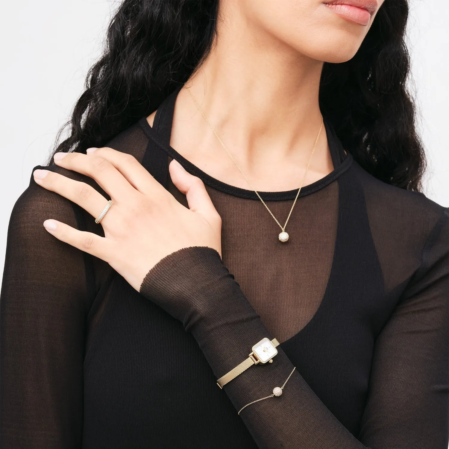 Daniel Wellington Quadro Mini Lumine Bezel Gold Watch DW00100730