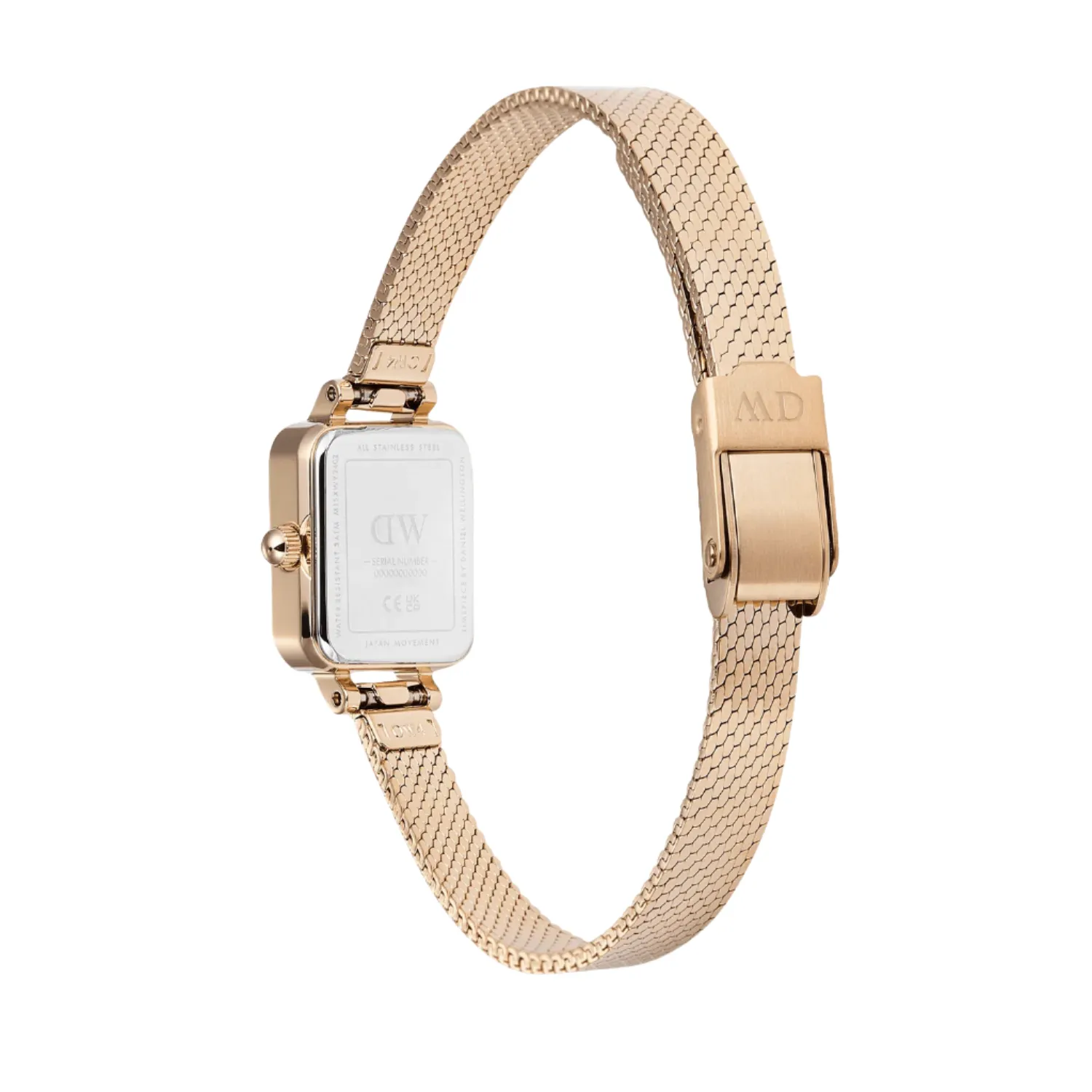 Daniel Wellington Quadro Mini Mirror Reflection Rose Gold Dial Watch DW00100799