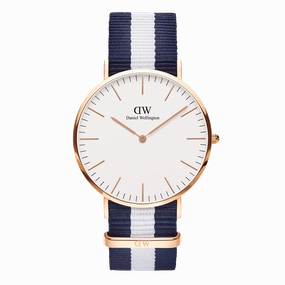 Daniel Wellington Classic Glasgow 40mm White Dial Watch DW00100004
