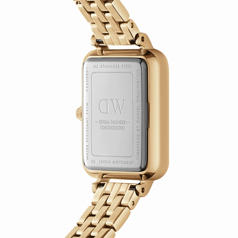 Daniel Wellington Evergold 26mm Quadro Watch with 5-Link Bracelet DW00100622