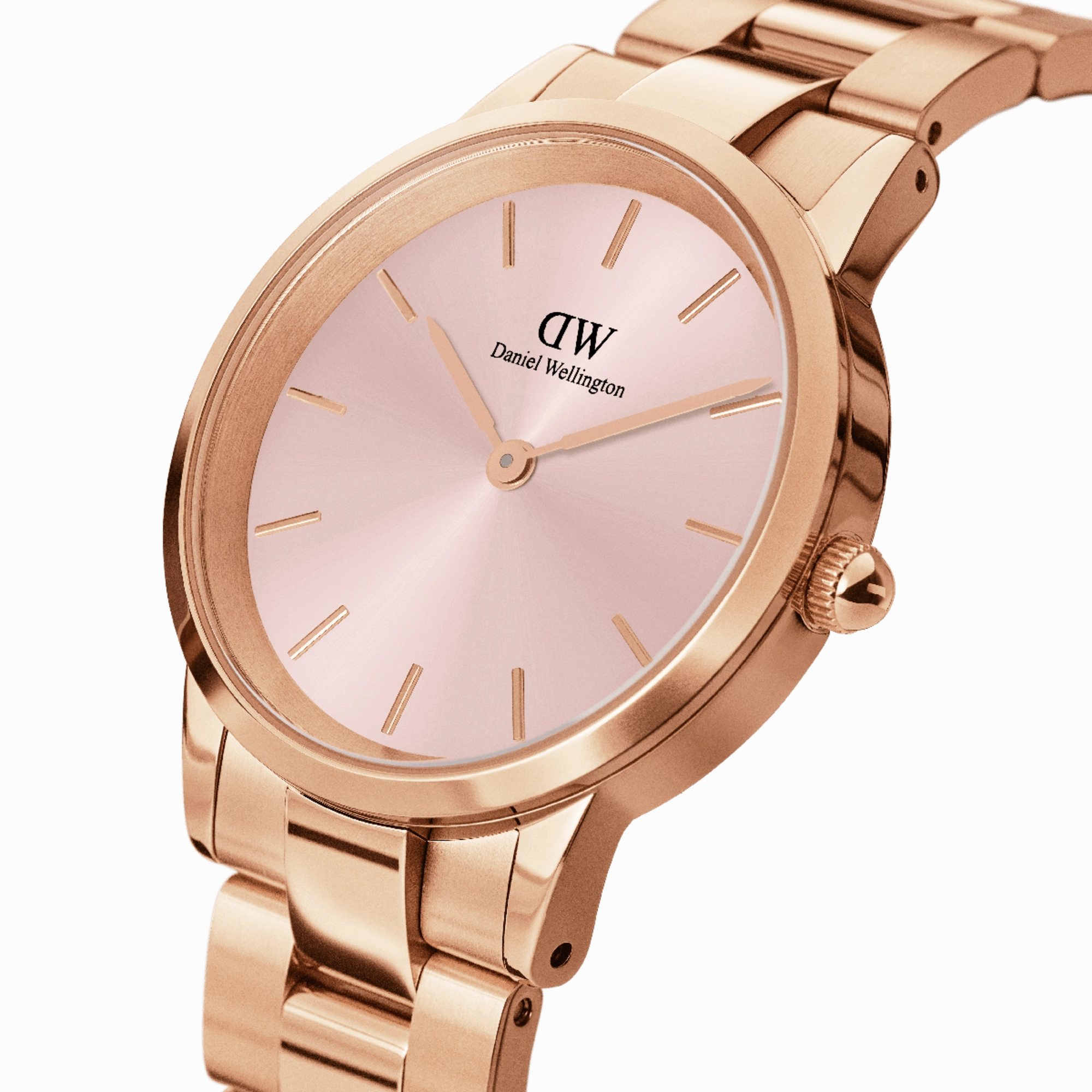 Daniel Wellington Iconic Link 28mm Light Pink Dial Watch DW00100370