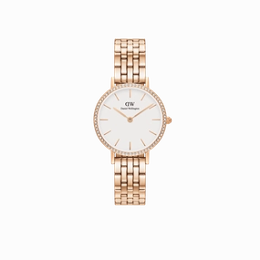 Daniel Wellington Petite 28mm Bezel 5-Link White Watch DW00100666