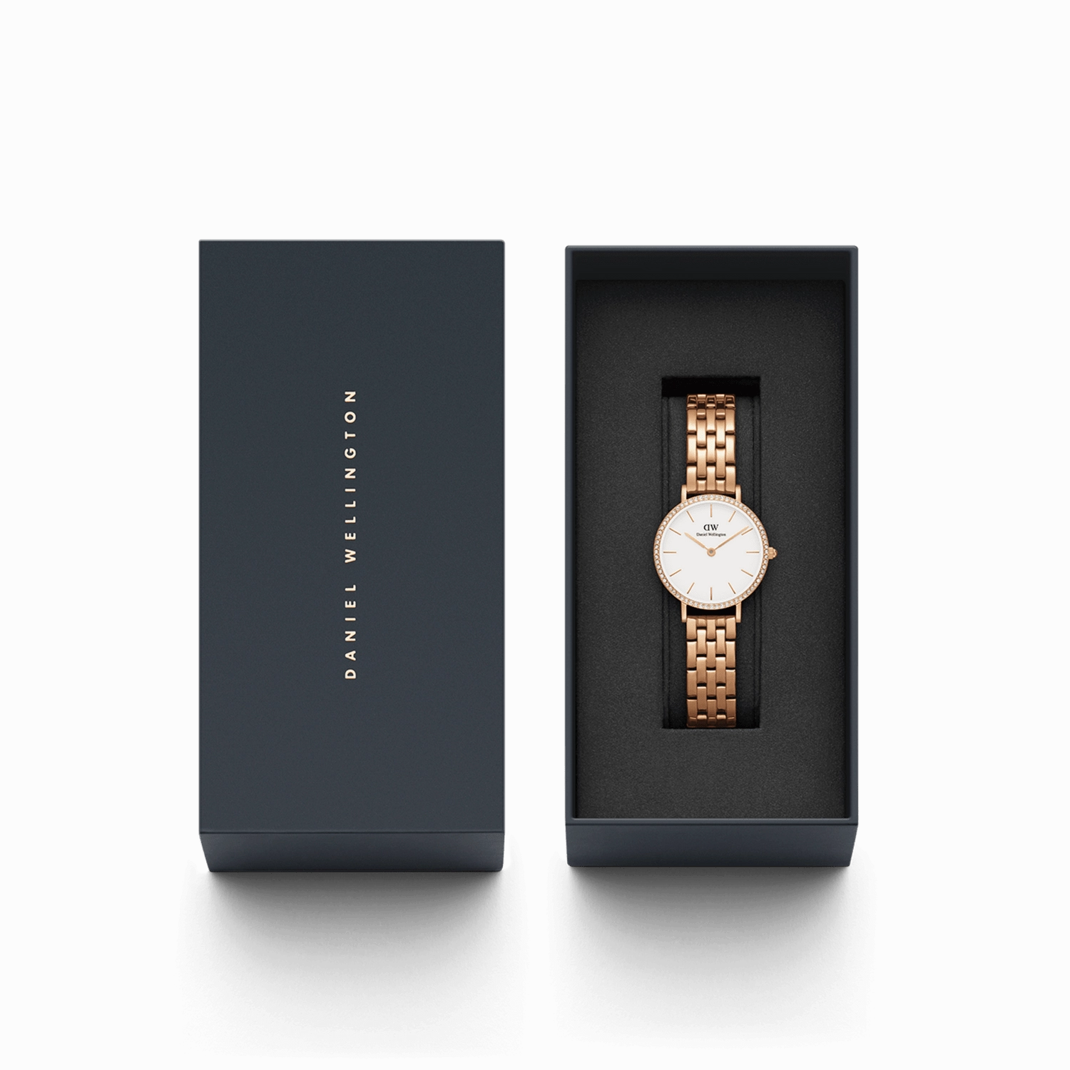 Daniel Wellington Petite 28mm Bezel 5-Link White Watch DW00100666