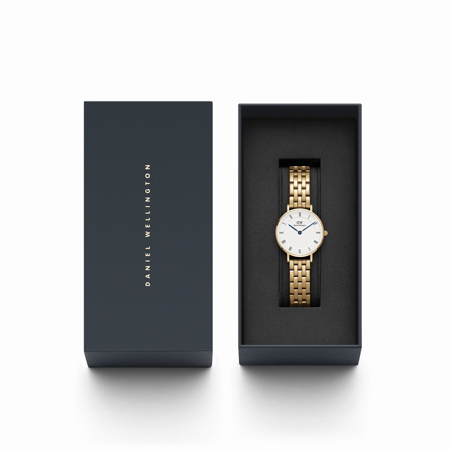 Daniel Wellington Petite Roman Numerals 5-Link Gold Watch DW00100682