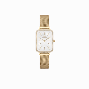 Daniel Wellington Quadro 20X26 Bezel Mesh White MOP Watch DW00100668