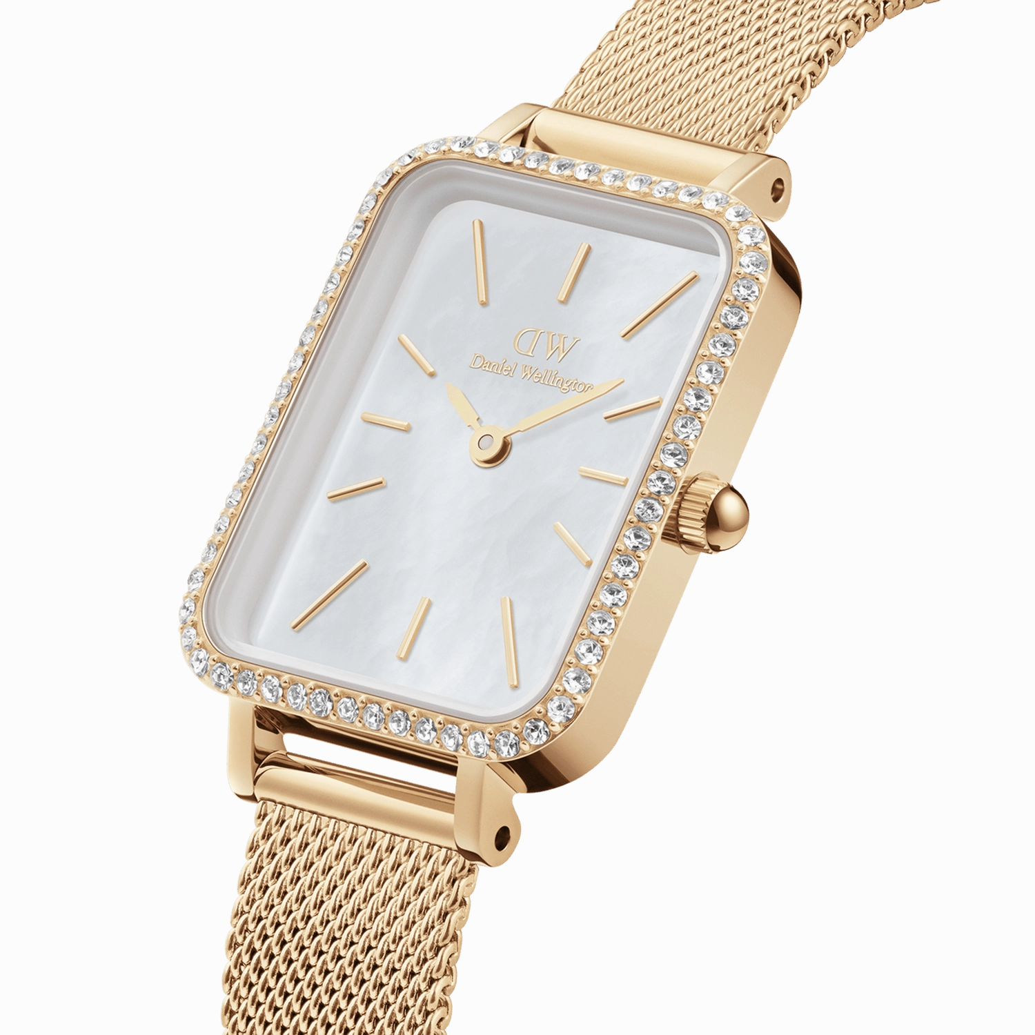 Daniel Wellington Quadro 20X26 Bezel Mesh White MOP Watch DW00100668
