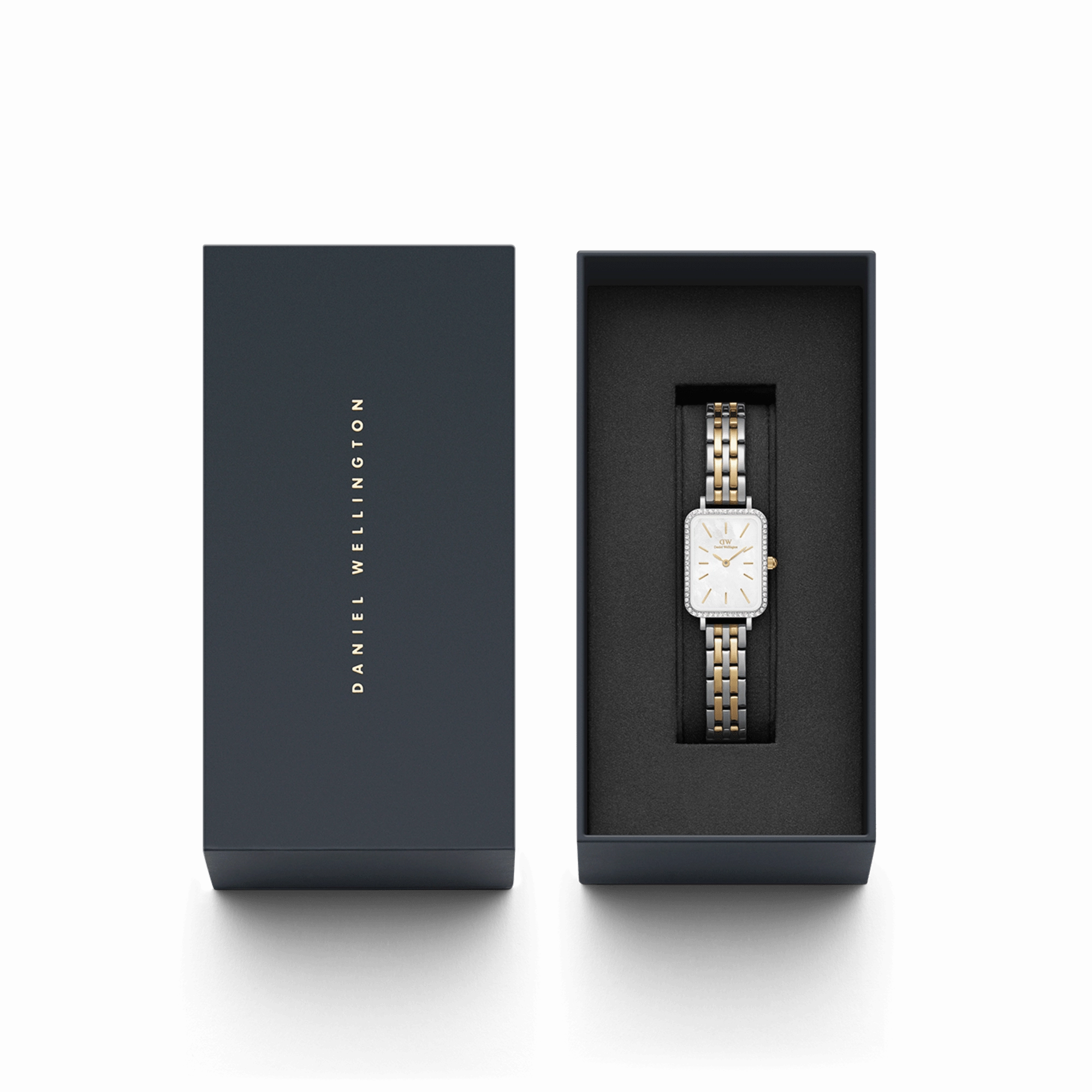 Daniel Wellington Quadro 20X26mm Bezel 5-Link White Dial Watch DW00100671