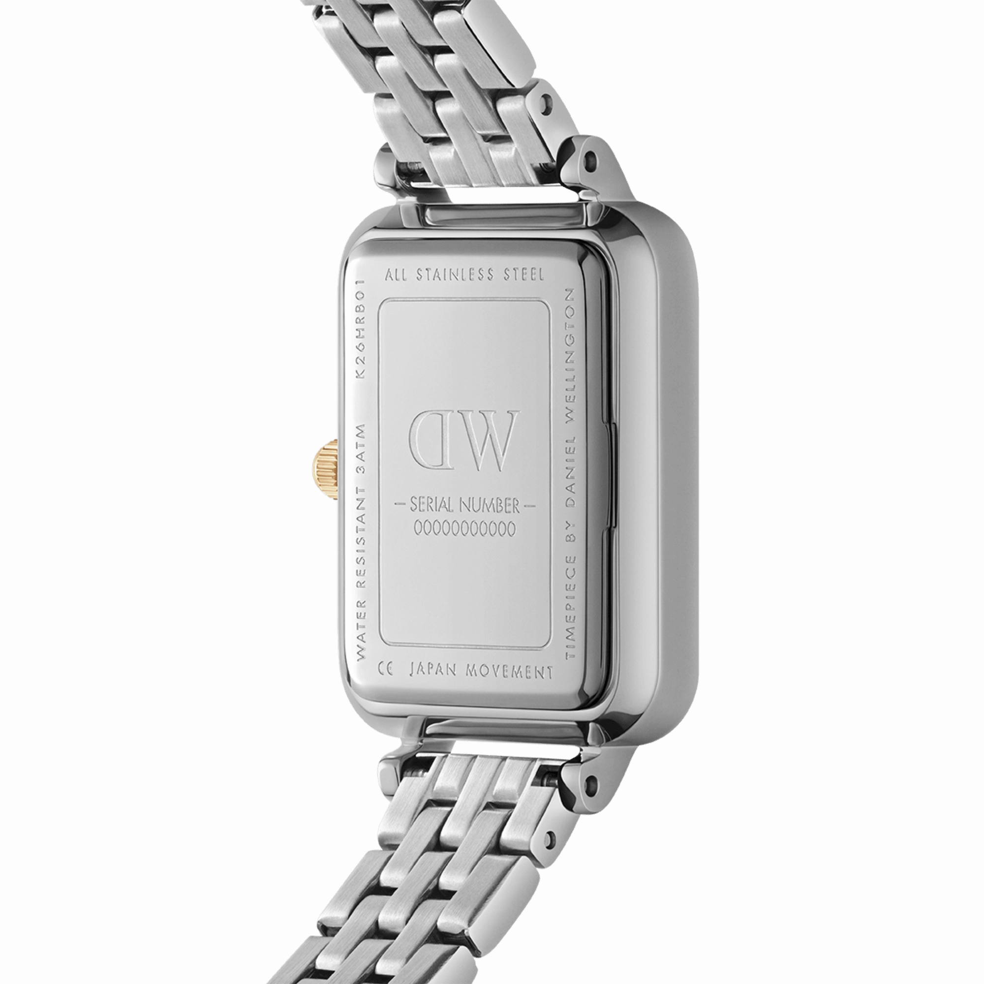 Daniel Wellington Quadro 20X26mm Bezel 5-Link White Dial Watch DW00100671